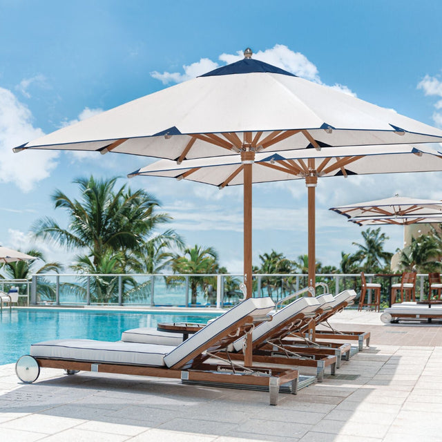 ocean master max nautical teak umbrella | Tuuci