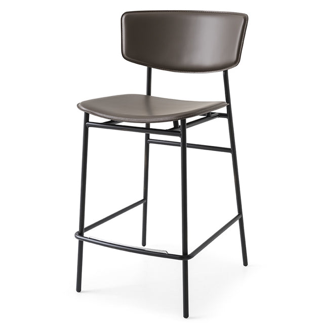 fifties leather counter stool | Calligaris