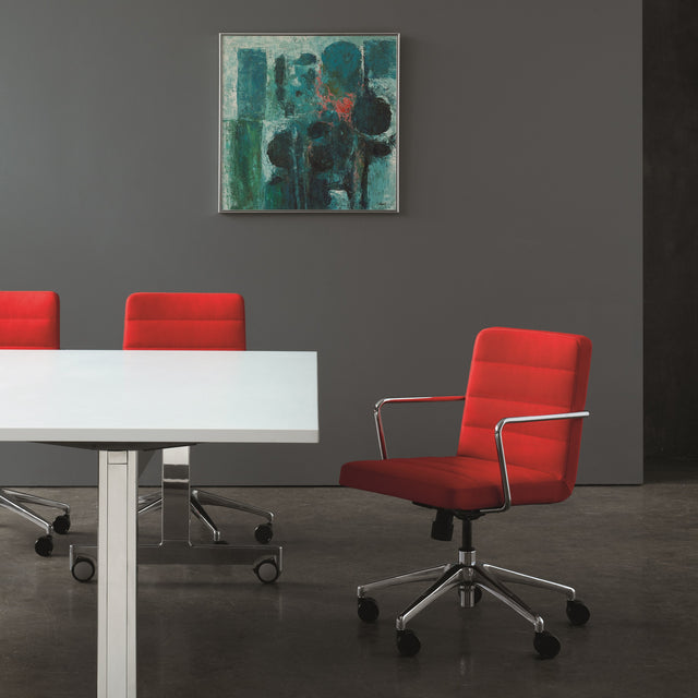 bernhardt design duet office chairs with horizontal quilted upholstery