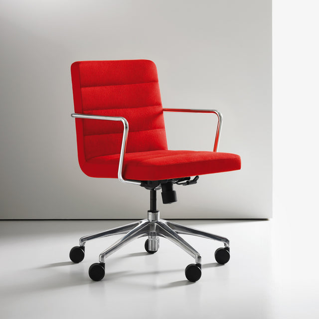 bernhardt design duet office chair with horizontal quilted upholstery