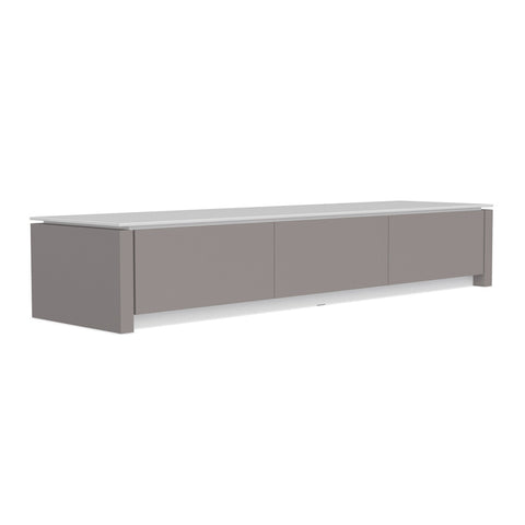 calligaris mag tv stand in taupe finish and white top