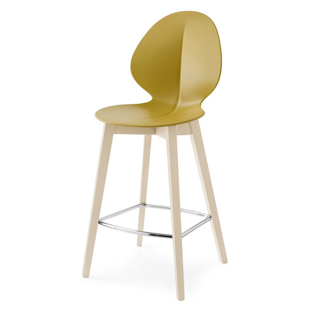 calligaris basil counter stool wood legs