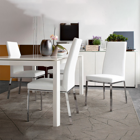 calligaris bess dining chair metal legs staged