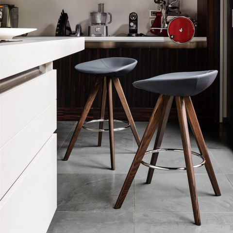 calligaris palm counter stool wood legs staged