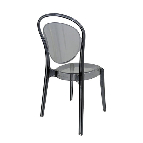 calligaris parisienne chair in transparent smoke grey