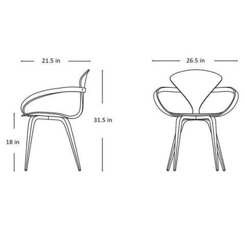 arm chair with upholstered seat | Cherner