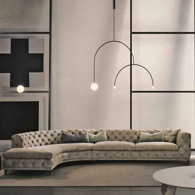 gamma aston sectional sofa with return