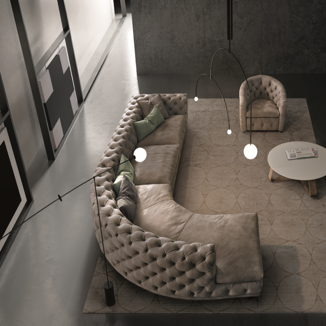 gamma aston sectional sofa with return