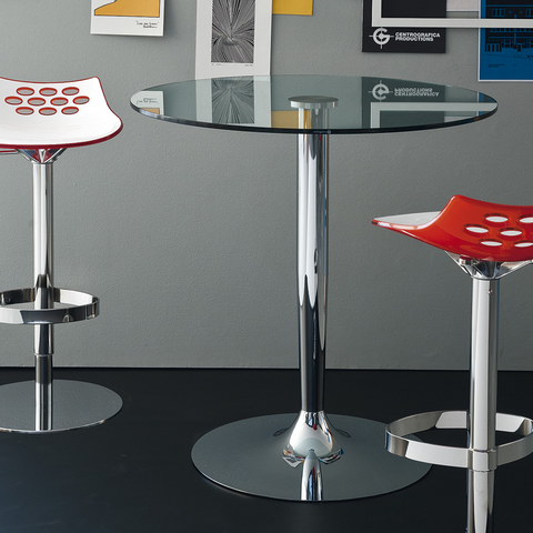 glass planet bar table staged