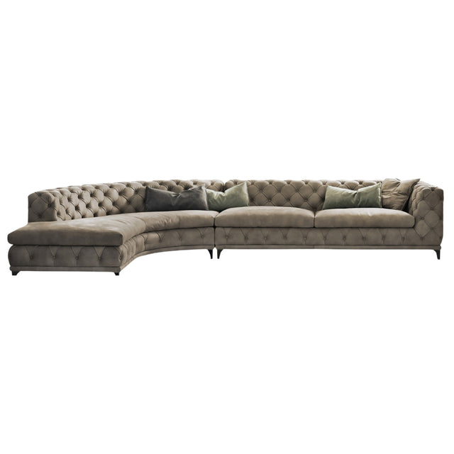gamma aston sectional sofa with return