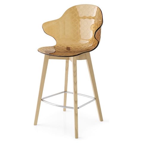 saint tropez counter stool w/wooden frame  | Calligaris