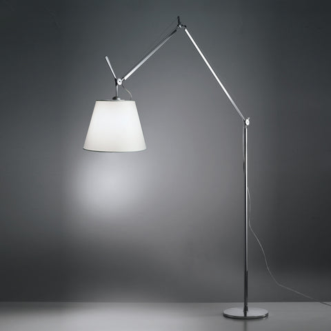 artemide all aluminum tolomeo floor lamp with fiber shade