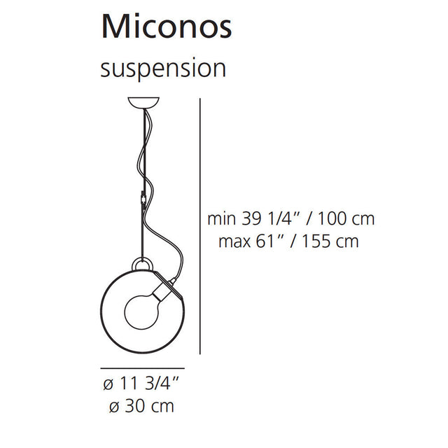 artemide miconos suspension lamp specs
