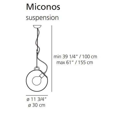 artemide miconos suspension lamp specs
