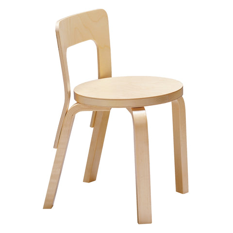 alvar aalto children's chair n65 in natural birch veneer