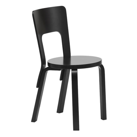 artek alvar aalto chair 66 in black lacquer