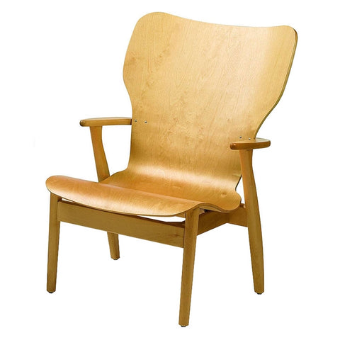 artek domus lounge chair in natural lacquered oak