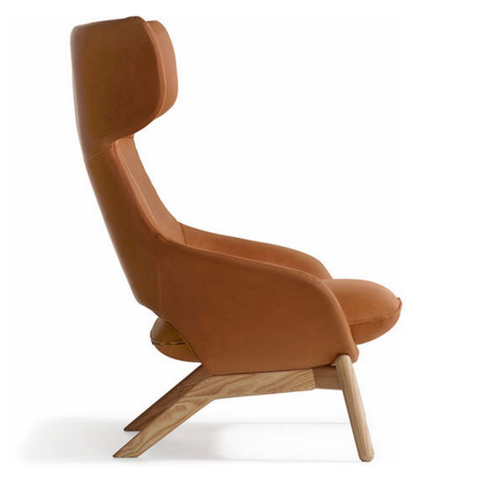 artifort kalm wood base lounge chair