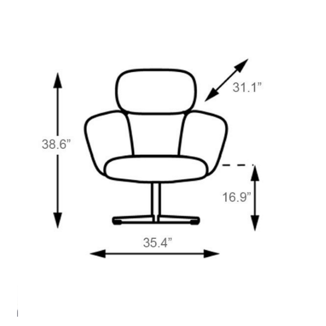 artifort bras highback swivel base lounge chair specs