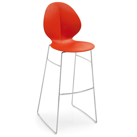calligaris basil bar stool in red