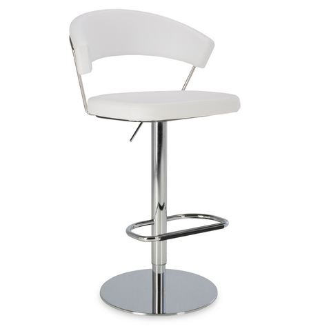 calligaris new york swivel stool in white