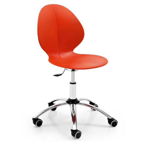 calligaris basil swivel office chair in red