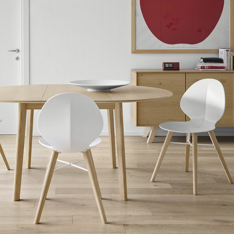 calligaris basil mw dining chair staged in white