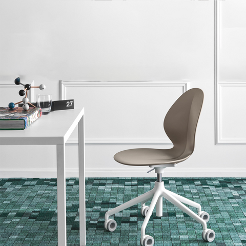 calligaris basil office chair staged in taupe