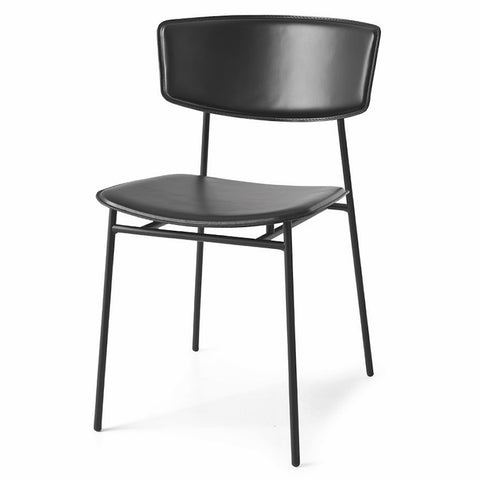 fifties leather dining chair | Calligaris