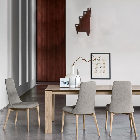 calligaris omnia 180 extendable glass dining table staged