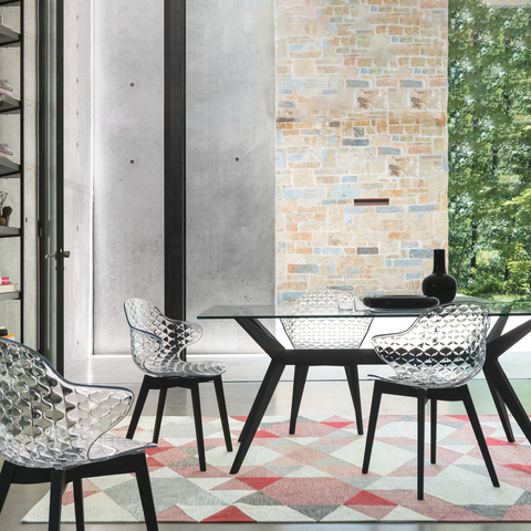 calligaris saint tropez chair wood legs staged