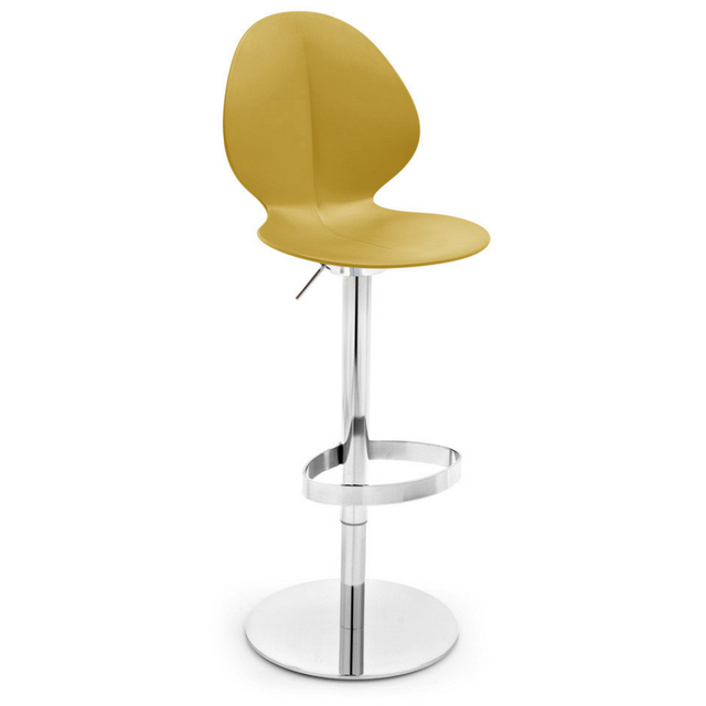 calligaris basil adjustable bar stool in mustard yellow