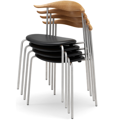 carl hansen hans wegner ch88 stacking chairs with upholstered seats