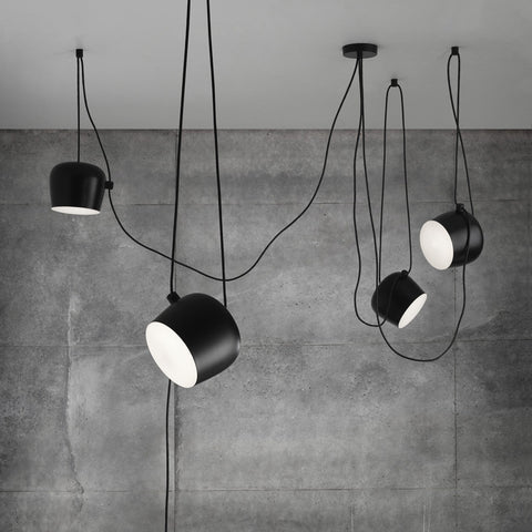 flos aim suspension light in black