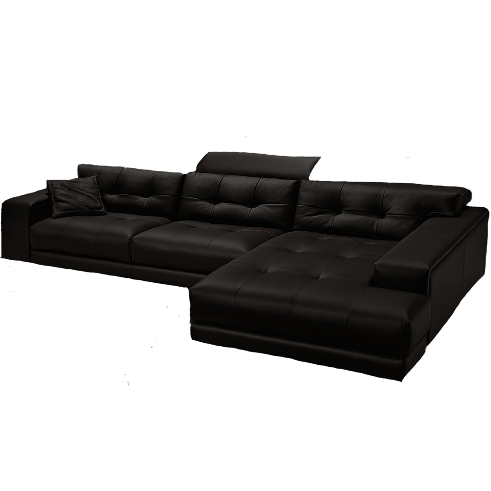 Gamma leather on sale chaise sofa