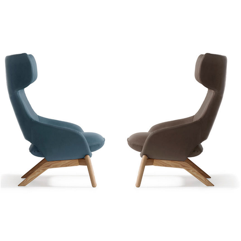artifort kalm wood base lounge chairs