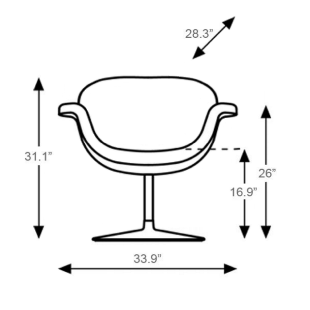 artifort tulip midi chair with disk base specs