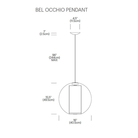 pablo bel' occhio suspension lamp specs