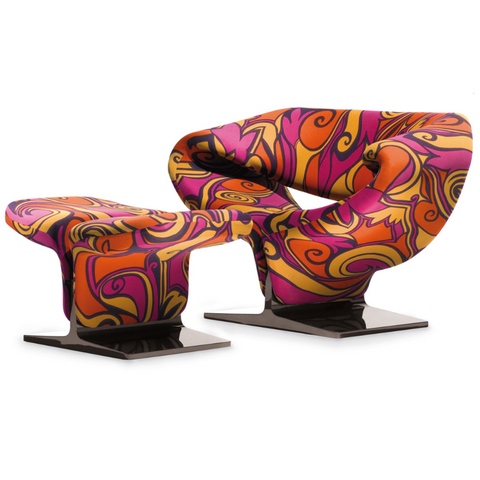 artifort ribbon chair and ottoman