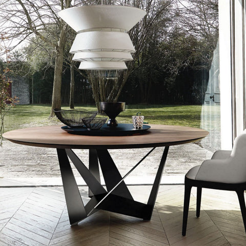 cattelan skorpio round wood dining table