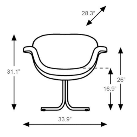 artifort tulip midi chair with cross base specs