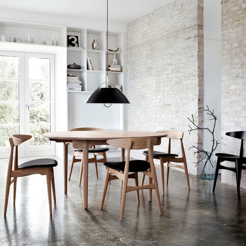carl hansen ch33 dining chairs with upholstered seats