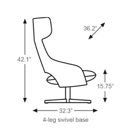 artifort kalm swivel metal base lounge chair specs