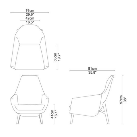 montis enzo lounge chair with wood base specs